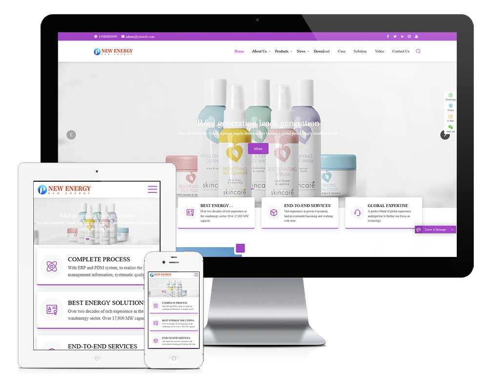 响应式日用百化外贸网站模板